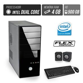 Computador Flex Computer Starter Intel Dual Core 4Gb Hd 500Gb Áudio 5,1