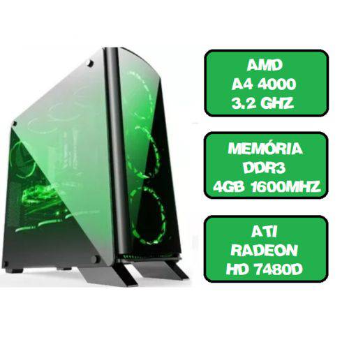 Computador Gamer A4 4000 Dual Core 3.2 Ghz HDMI 4Gb Ati Radeon HD 7480D