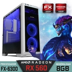 Computador Gamer AMD FX-6300 Radeon RX 560 4GB RAM 8GB HD 1TB