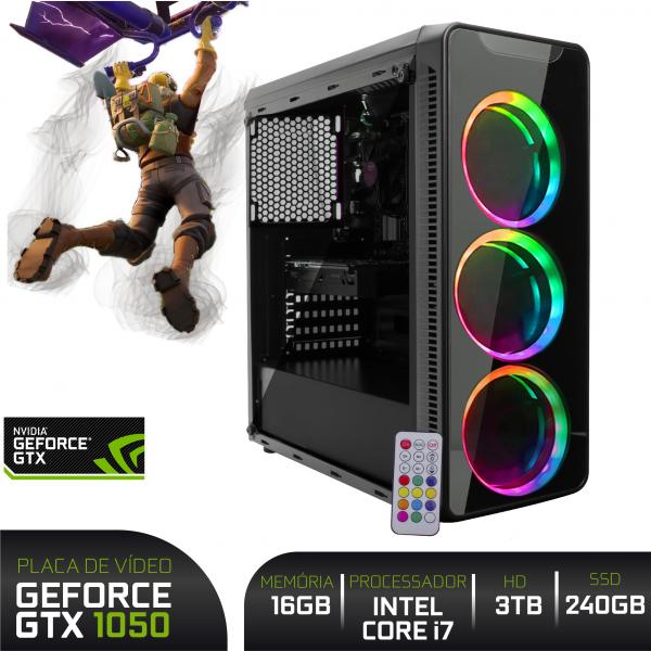 Computador Gamer BestON Intel Core I7 (Geforce GTX 1050 2GB) 16GB RAM SSD 240GB HD 3TB Fonte 500W 80 Plus - Easypc