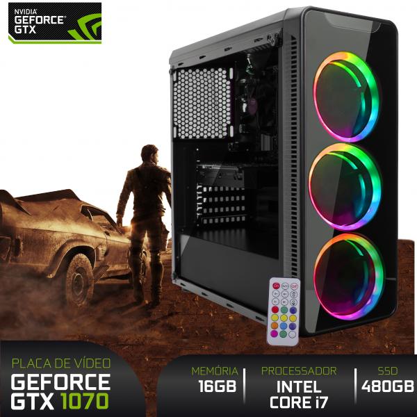 Computador Gamer BestON Intel Core I7 (Geforce GTX 1070 8GB) 16GB RAM SSD 480GB Fonte 500W 80 Plus - Easypc