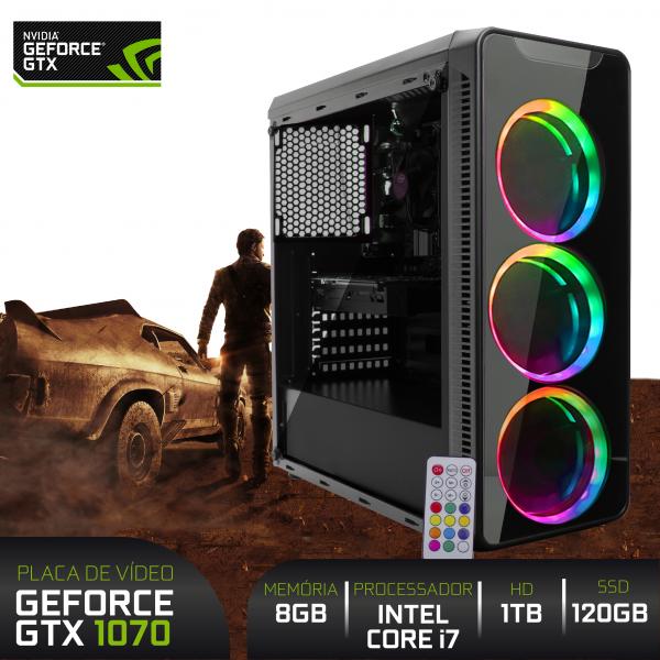 Computador Gamer BestON Intel Core I7 (Geforce GTX 1070 8GB) 8GB RAM SSD 120GB HD 1TB Fonte 500W 80 Plus - Easypc