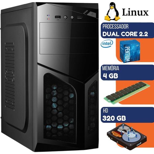 Computador Gamer Intel Dual Core 2.2ghz 4gb HD 320gb Linux Wifi