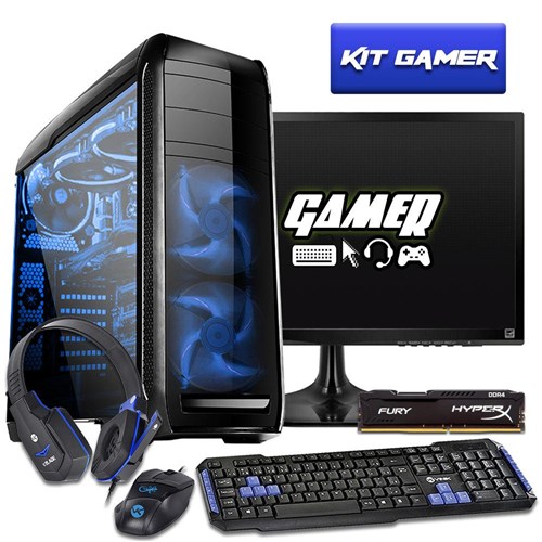 Computador Gamer Intel I5 7400 8gb Hyperx Hd 1tb Gtx 1050ti 500w Monitor 21 3green