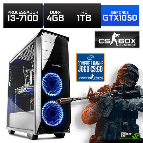 Tudo sobre 'Computador Gamer Neologic CS BOX Intel Core I3-7100 7ª Geração 4GB (Gtx 1050 2GB) 1TB'