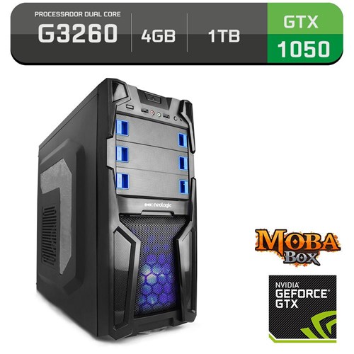 Computador Gamer Neologic Moba Box Intel Core G3260, GeForce Gtx 1050, 1Tb, 4Gb, 400w - Nli57680