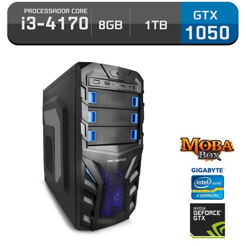 Computador Gamer Neologic Moba Box Intel Core i3-4170, GeForce Gtx 1050, 1tb, 8Gb, 400w - Nli57761