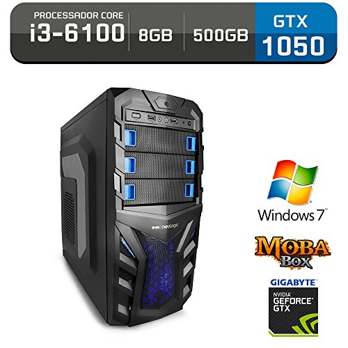 Computador Gamer Neologic Moba Box NLI59896 Intel Core I3-6100 8GB (GeForce GTX 1050 2GB) 500GB Windows 7