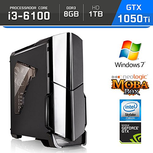 Computador Gamer Neologic Moba Box NLI64466 Intel Core I3-6100 8GB (GeForce GTX 1050Ti 4GB) 1TB Windows 7