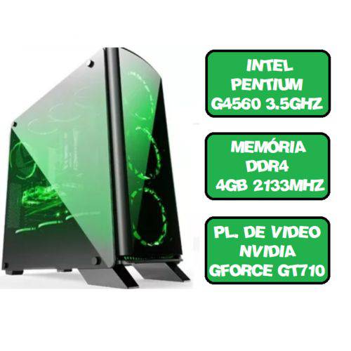 Tudo sobre 'Computador Gamer Pentium G4560 Quad 3.5 Ghz HDMI 4Gb Nvidia Gforce GT710'