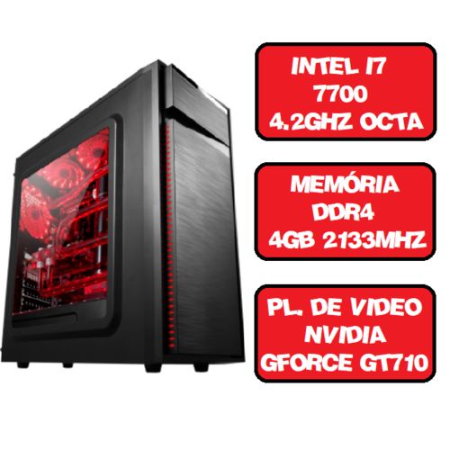 Computador Gamer Pentium I7 7700 Quad 4.2 Ghz HDMI 4Gb Nvidia Gforce GT710