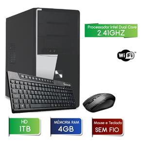 Computador 3green Fast Intel Dual Core 2.41ghz 4gb Hd 1tb Wifi Usb 3.0 Hdmi Mouse Teclado Sem Fio