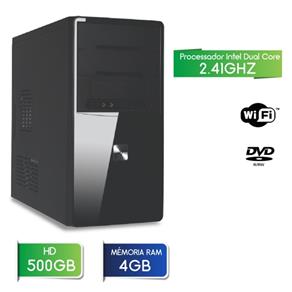 Computador 3green Fast Intel Dual Core 2.41ghz 4gb Hd 500gb Wifi Usb 3.0 Hdmi Gravador Dvd