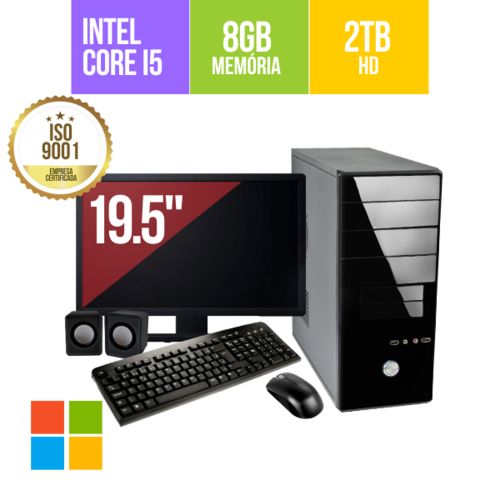 Computador High End Intel Core I5 8gb 2Tb Windows 10 Monitor 19.5 + KIT