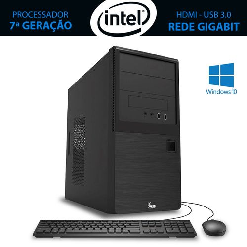 Computador Home&office Intel Core I3 7ª Geração 7100 4gb 1tb com Windows 10 e Programas de Escritório Inclusos Saída Hdmi e Áudio 7.1 Canais 3green