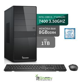 Computador Home&Office Intel Core I5 7ª Geração 7400 8GB 1TB e Programas de Escritório Inclusos Saída HDMI e Áudio 7.1 Canais 3green