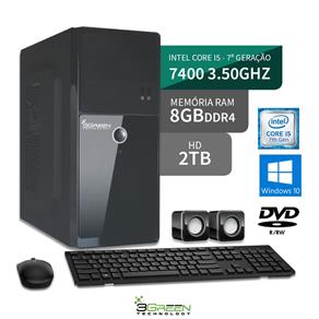 Computador Home&Office Intel Core I5 7ª Geração 7400 8GB 2TB DVD Windows 10 e Programas de Escritório Inclusos 3green