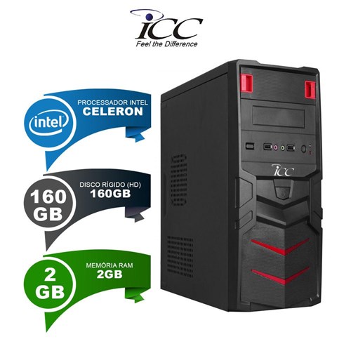 Computador Icc Desktop Intel Celeron, 2gb, Hd 160gb, Linux
