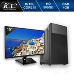 Computador ICC Intel Core I5 3.20 ghz 4GB HD 500GB Kit Multimídia HDMI FULLHD Monitor LED