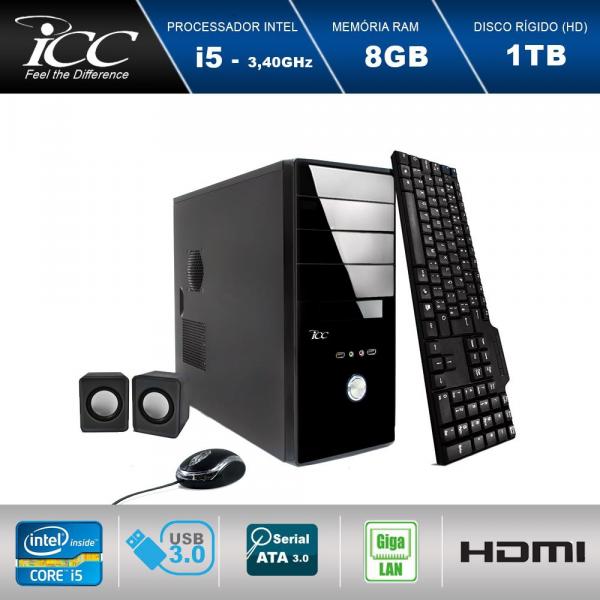 Computador ICC IV2582k Intel Core I5 3.2 Ghz 8GB HD 1TB Kit Multimídia