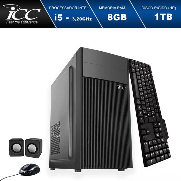 Computador ICC IV2582KW Intel Core I5 3.2 Ghz 8GB HD 1TB Kit Multimídia Windows 10