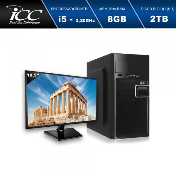 Computador ICC IV2583SM18 Intel Core I5 3.2 Gghz 8GB HD 2 TB HDMI FULL HD Monitor LED 18,5" Windows 10