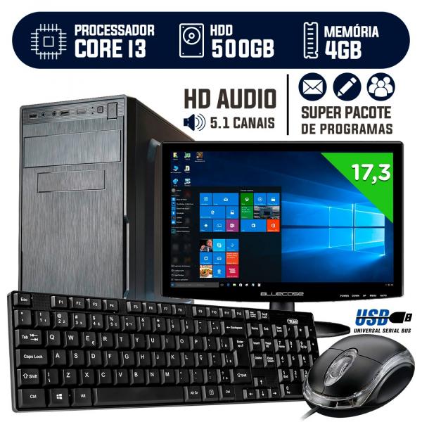 Tudo sobre 'Computador Intel Core I3 500GB HDD/4GB RAM Home Work - Yesstech'
