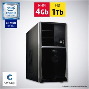 Computador Intel Core I3 7ª Geração 4GB HD 1TB Certo PC SMART 016