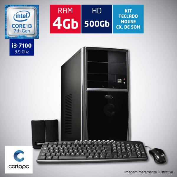 Computador Intel Core I3 7ª Geração 4GB HD 500GB Certo PC SMART 003