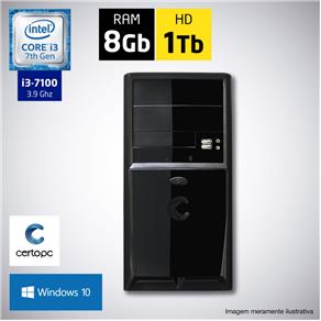 Computador Intel Core I3 7ª Geração 8GB HD 1TB com Windows 10 Certo PC SMART 031