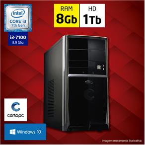 Computador Intel Core I3 7ª Geração 8GB HD 1TB com Windows 10 Certo PC SMART 044