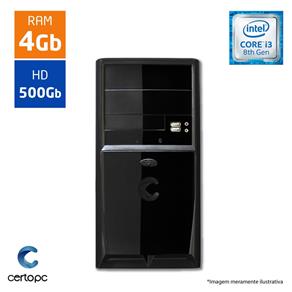 Computador Intel Core I3 8ª Geração 4GB HD 500GB Certo PC Smart 1001