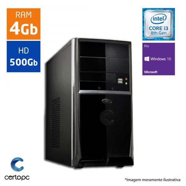Computador Intel Core I3 8ª Geração 4GB HD 500GB Windows 10 PRO Certo PC Smart 1003