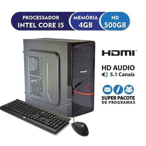 Computador Intel Core I5 3.4ghz, 4GB DDR3, 500GB, HDMI FullHD, Áudio 5.1