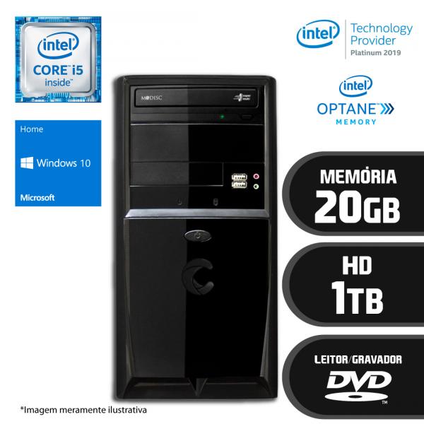 Computador Intel Core I5 7ª Geração 20GB HD 1TB DVD Windows 10 SL Certo PC SELECT 056