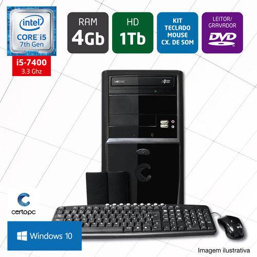 Tudo sobre 'Computador Intel Core I5 7ª Geração 4GB HD 1TB DVD Windows 10 Certo PC SELECT 021'