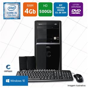 Computador Intel Core I5 7ª Geração 4GB HD 500GB DVD com Windows 10 Certo PC SELECT 002