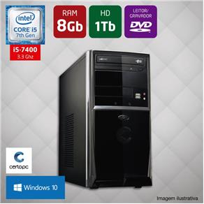 Computador Intel Core I5 7ª Geração 8GB HD 1TB DVD Windows 10 Certo PC SELECT 032