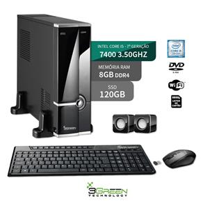 Computador Intel Core I5 7400 8Gb 120Gb Ssd Dvd Wifi 3Green