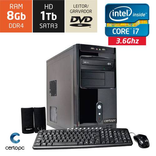 Computador Intel Core I7 8gb Hd 1tb Dvd Certo Pc Desempenho 910