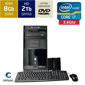 Computador Intel Core I7 8GB HD 2TB DVD Certo PC Desempenho 913