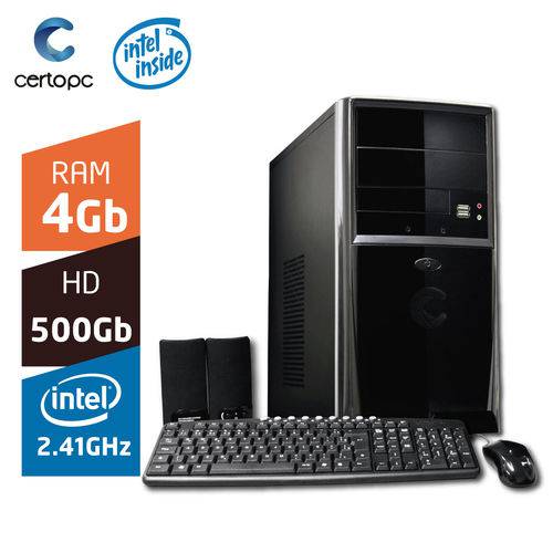 Computador Intel Dual Core 2.41GHz 4GB HD 500GB Certo PC FIT 1003