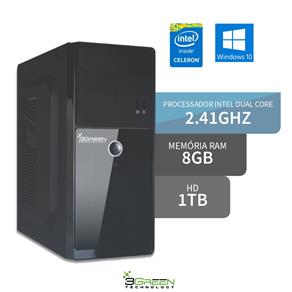 Computador Intel Dual Core 2.41GHZ 8GB 1TB e Windows 10 HDMI Áudio HD