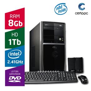 Computador Intel Dual Core 2.41GHz 8GB HD 1TB DVD Certo PC Fit 1076