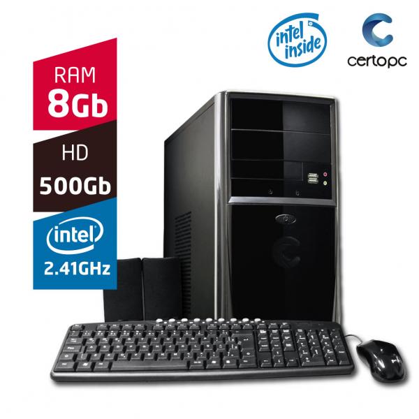 Computador Intel Dual Core 2.41GHz 8GB HD 500GB Certo PC FIT 051