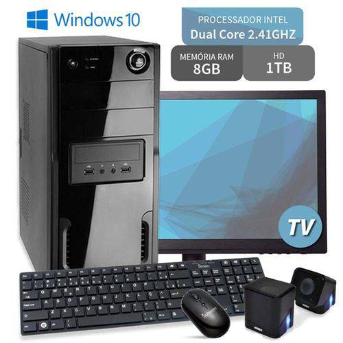 Tudo sobre 'Computador Intel Dual Core 8GB HD 1TB Monitor Led 18,5 Windows 10 Tv 3GREEN Triumph Business Desktop'