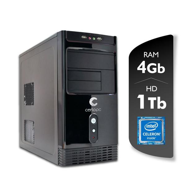 Computador Intel Dual Core J4005 2.0 GHz 4GB HD 1 TB Certo PC FIT II 019
