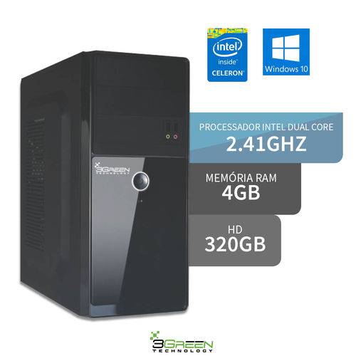 Computador Intel Dualcore 4GB HD 320GB Hdmi Windows 10 3GREEN Triumph Business Desktop