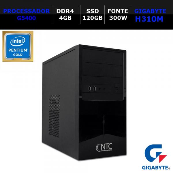 Computador Intel Pentium G5400, 4GB DDR4, SSD 120GB, Gigabyte TECHBRAZ - Ntc