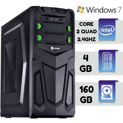 Computador Intel Quadcore 2,4 Ghz Mem 4gb HD 160gb Windows 7 Wifi